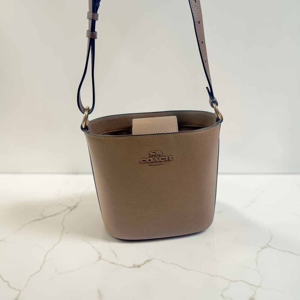Coach Beige Pebbled Leather Crossbody Bag~ 2024~ Dust Bag Included